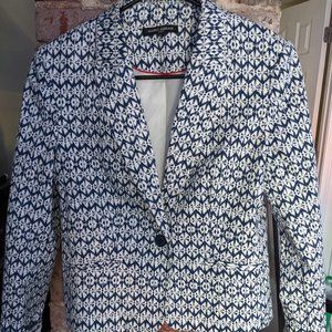 Mario Serrani Patterned Blazer - Blue and White